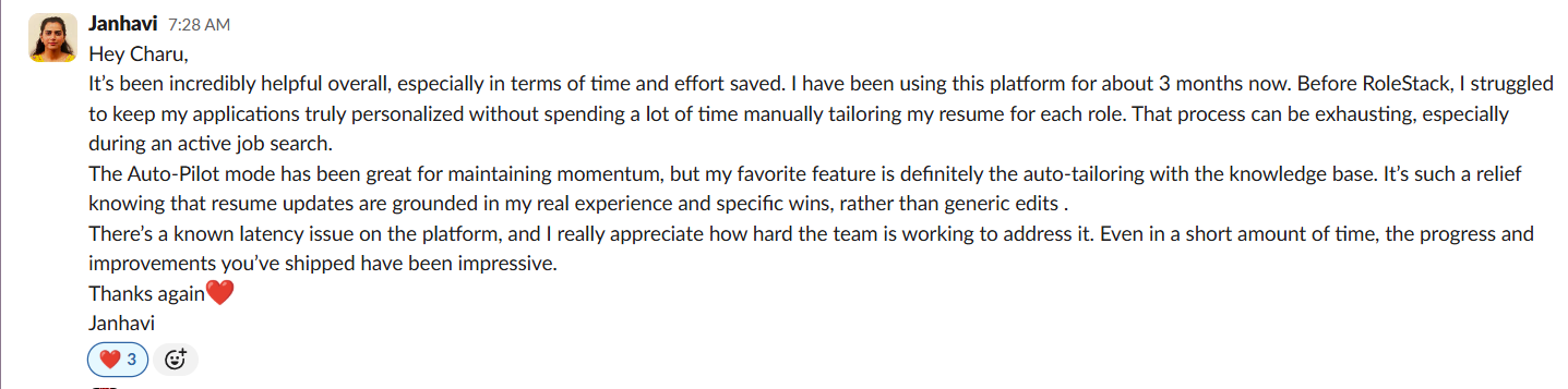 User testimonials